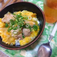 白だしと本だしとお砂糖の味付けの親子丼にハマってます✨