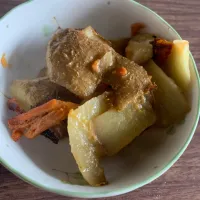 じゃがいもと柿の皮った炒め物|そらまめさん