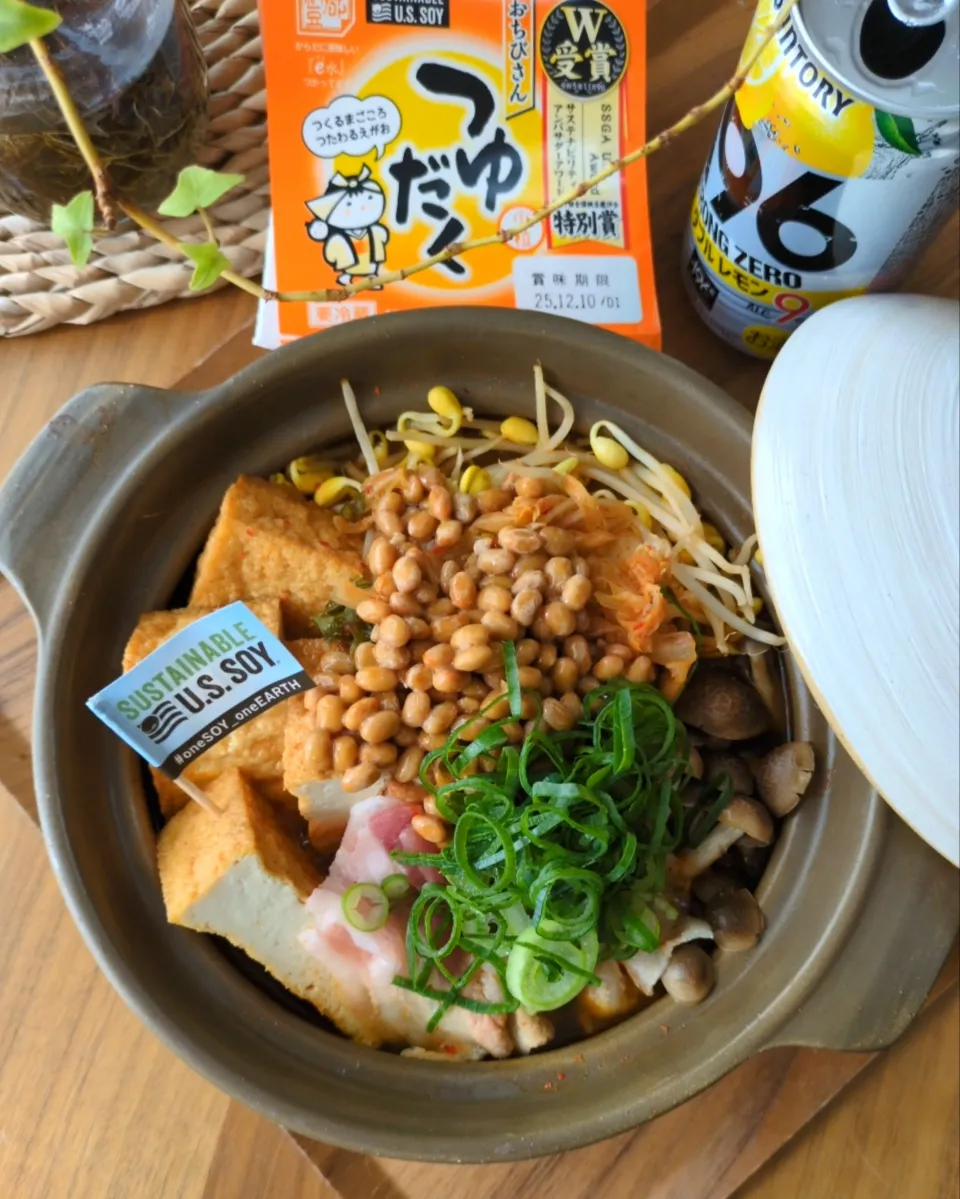 納豆ｷﾑﾁ鍋|まりおさん