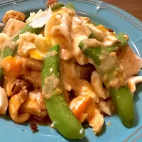 サラダチキンとスナップエンドウのサラダ🥗|gohan♡さん