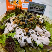 鶏ハム納豆ドレっサラダ🥗