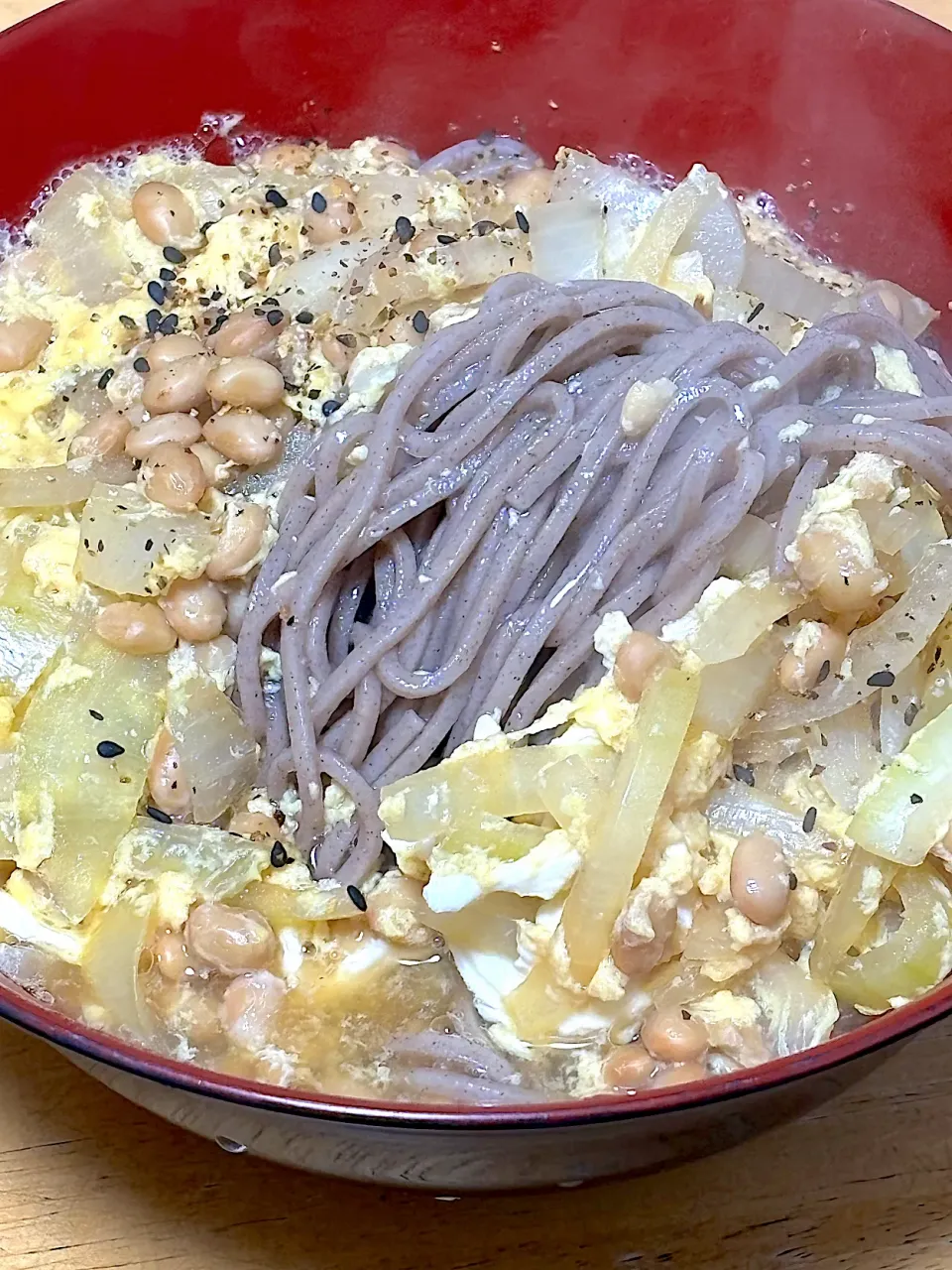 かき玉なっとう玉葱蕎麦|Makokoさん