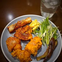 竹輪&鶏の唐揚げ　マヨルカ塩　カンポットペッパー　卵ソース　茄子漬物| ch＊K*∀o(^^*)♪さん