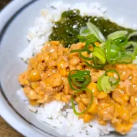 パパ作🥸めかぶ納豆丼|ぱんだのままんさん