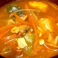 スンドゥブスープ😊あじまる入れて🙆‍♀️|サチ😊さん