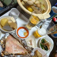 12/5（金）夕食。おでん。赤魚の粕漬。菊芋。ほうれん草のお浸し。|へいちゃんさん