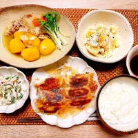 🥟夜【冷凍餃子＆にんにく塩肉じゃが】🥔|Laniさん