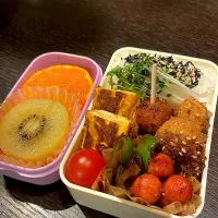 かぼちゃコロッケとソーセージのお弁当| 雑草シェリーさん
