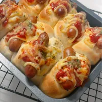 ウインナーちぎりパン完成❣️|三姉妹のママさん