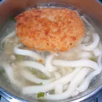 みぞれ仕立てのなめ茸と豚ひき肉入りとろみ付きコロッケうどん|darkbaronさん