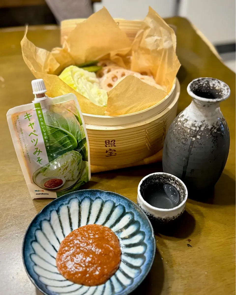 キャベツとお野菜の蒸籠蒸しをキャベツみそで|ナガマンさん