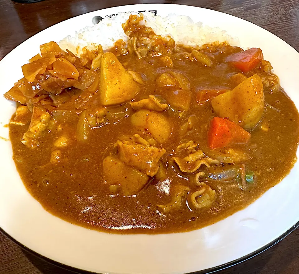 豚しゃぶとヤサイトッピング🐽🥔🥕🧅400g5辛🔥🍛ポテトサラダセット🥗|buhizouさん