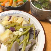 ＊さつまいも、ふき、こんにゃくの煮物。＊|ultramarineさん