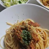 ☆夕飯☆ミートソース、サラダ| ｼｮｺﾗさん