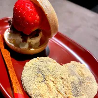 自家製わらび餅とモナカ！