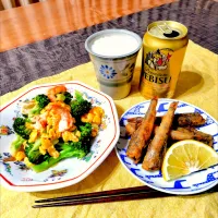 【主菜】海老とブロッコリーの卵炒め|シュビラさん