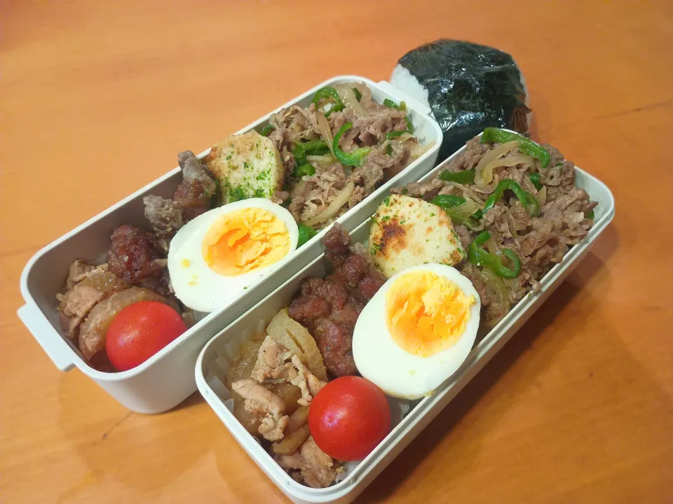 次男弁当&おにぎり|tamagomagomagoさん