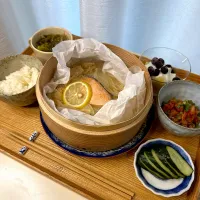サーモンのバターレモン蒸し定食| pontalさん