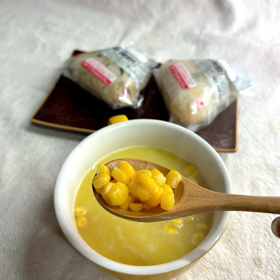 インスタントスープにコーン|かっちゃん杉さん