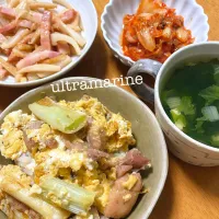 ＊炭火焼き鳥丼とれんこんベーコン♪＊|ultramarineさん