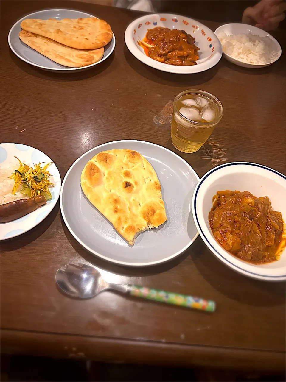 バターチキンカレー　ナン＆ライス　大根菊花漬け　茄子漬物|ch＊K*∀o(^^*)♪さん