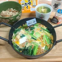 納豆と小松菜の卵とじ