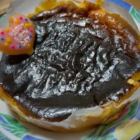 パパ　はぴばすでー❤️バスク風チーズケーキ|まつさん