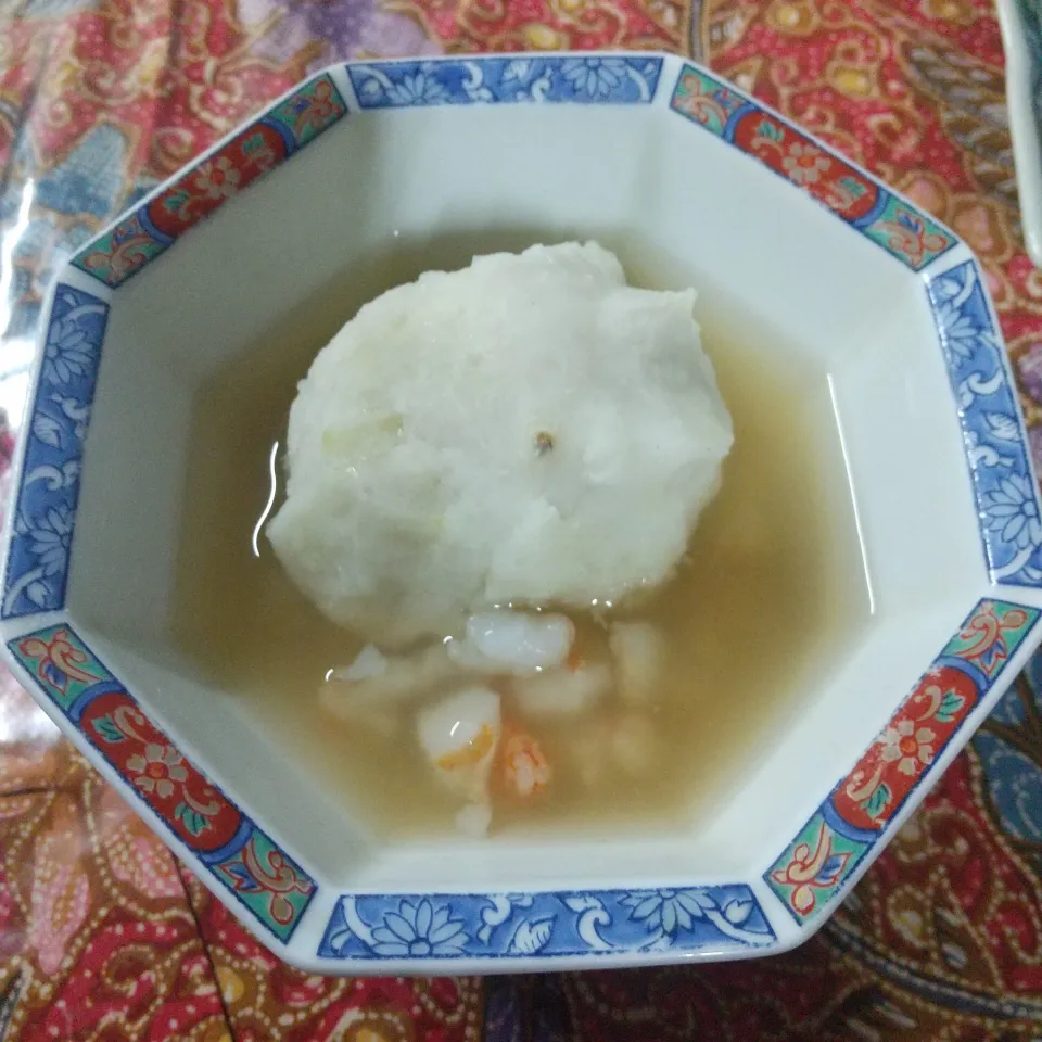 さといも饅頭  海老そぼろあん|はやとさん