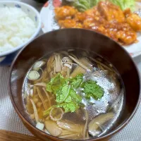 きのこの和風マリネ→酸湯スープ|morimi32さん