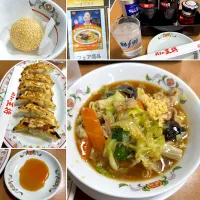 五目あんかけらーめん🍜　餃子🥟　胡麻団子🍡|るみおんさん