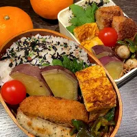 コロッケとソーセージのお弁当|雑草シェリーさん