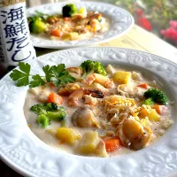 とんちんさんの料理 はまぐりで海鮮クラムチャウダー ~ヤマサHappy recipe|とんちんさん