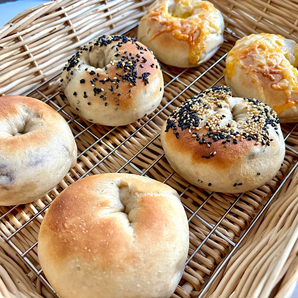 ＊ブルーベリークリチベーグル
＊さつまいもごまベーグル
＊チーズベーグル|さっちんさん
