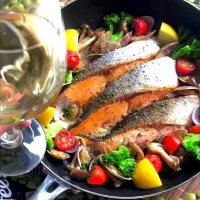 鮭のアクアパッツァ 