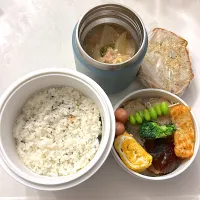 焼売
デミグラハンバーグ
ハッシュポテト
卵焼き
チーズウインナー
ブロッコリー
枝豆
のり弁
豚汁
バナナブレッド(長女作)|ayumomさん