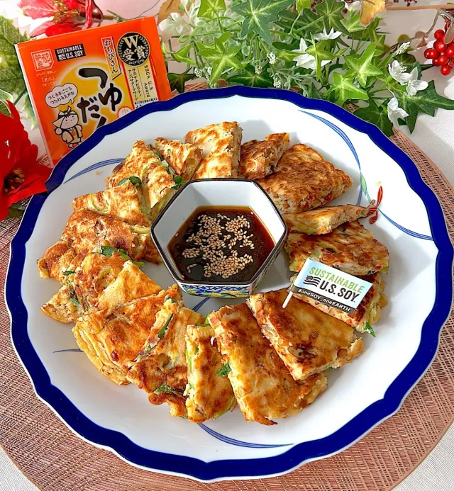Snapdishの料理・レシピ写真:アメリカ産サステナビリティ認証大豆を使用した納豆のチヂミ｜知れば選びたくなる！【アメリカ産SSAP認証】大豆のあるサステナブルな食卓
