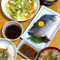 鯖刺身＆豚汁| Makokoさん