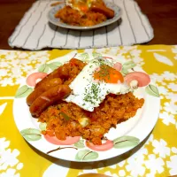 夜ごはん: ケチャップライス🍅香薫ソーセージ|kaoriさん