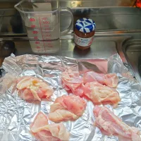 鶏もも肉のジャム漬けをガス台Grill焼き| Tarou  Masayukiさん