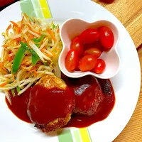 ハンバーグプレート|真珠きょうだいママさん