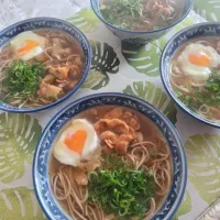 ハートの卵のお蕎麦〜❣️土曜日のお昼ご飯|rikako♪。.:＊さん