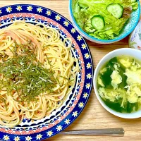 昼食 たらこパスタ|ふわふわさん