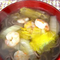 小エビと白菜のトロトロつゆのお蕎麦 柚子と|🍒ふみりん🍒さん