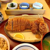 やまと豚ロースかつと牡蠣フライ定食|マハロ菊池さん