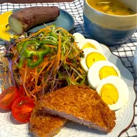 りんりんさんの料理 大豆ハムカツランチ|りんりんさん