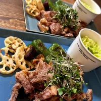 カットステーキ 焼き野菜 コールスロー|gohan♡さん