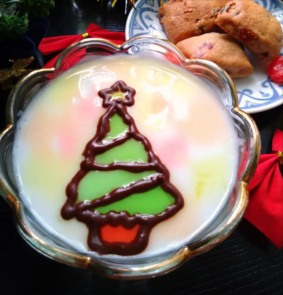 きこりnoteさんの料理 ステンドグラス風牛乳寒天ゼリー|きこりnoteさん