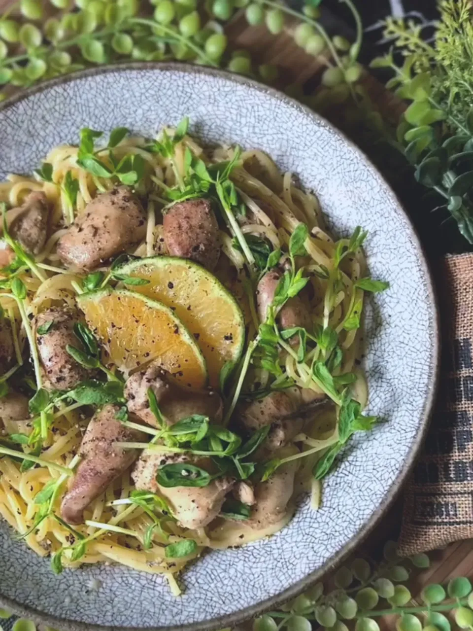 白子と豆苗のライムクリームパスタ|MAPITEEさん