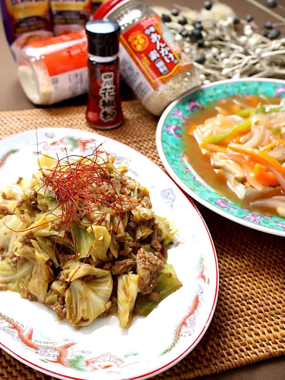 麻婆キャベツと豆腐ステーキの甘酢あんかけ|めいめいさん