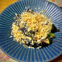 茄子の素揚げ  おかかと一緒に|おさむさん